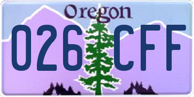 OR license plate 026CFF
