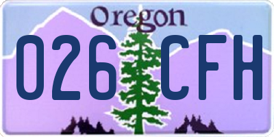 OR license plate 026CFH