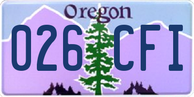 OR license plate 026CFI