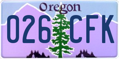 OR license plate 026CFK