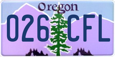 OR license plate 026CFL