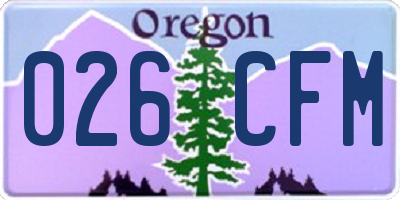 OR license plate 026CFM