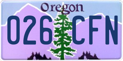 OR license plate 026CFN