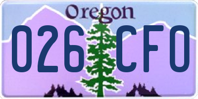 OR license plate 026CFO