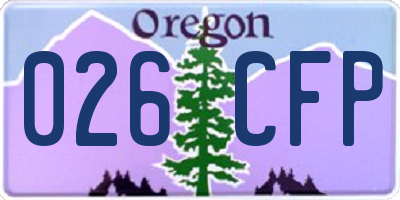 OR license plate 026CFP