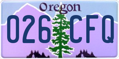 OR license plate 026CFQ