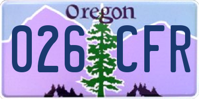 OR license plate 026CFR