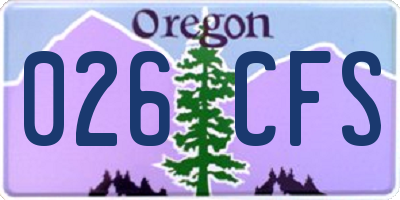 OR license plate 026CFS