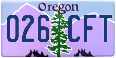 OR license plate 026CFT