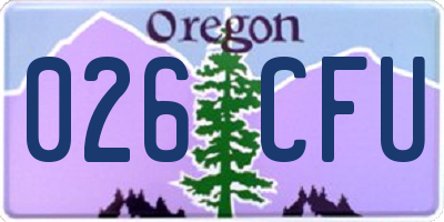 OR license plate 026CFU