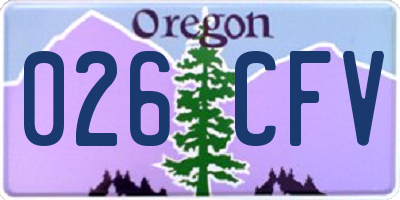 OR license plate 026CFV