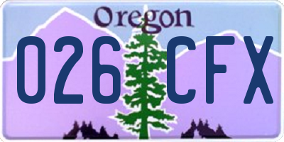 OR license plate 026CFX