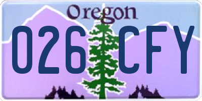 OR license plate 026CFY