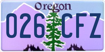 OR license plate 026CFZ