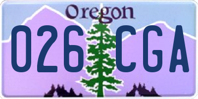 OR license plate 026CGA