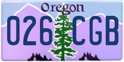 OR license plate 026CGB