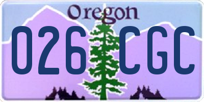 OR license plate 026CGC