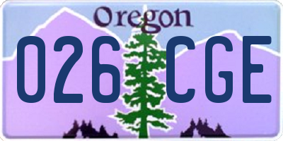 OR license plate 026CGE