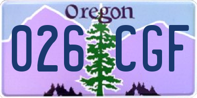 OR license plate 026CGF