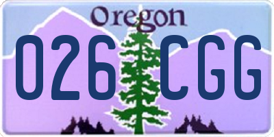 OR license plate 026CGG