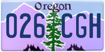 OR license plate 026CGH
