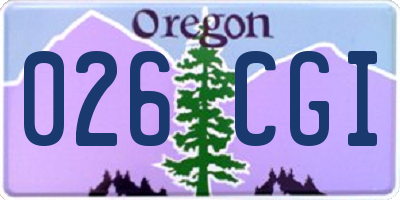 OR license plate 026CGI