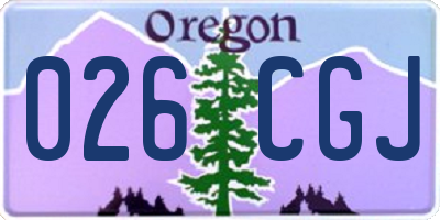 OR license plate 026CGJ