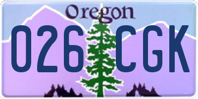 OR license plate 026CGK