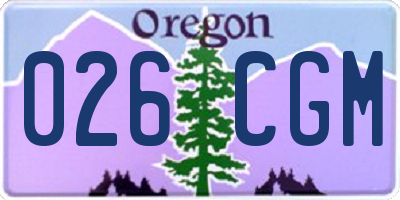 OR license plate 026CGM