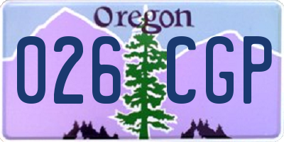 OR license plate 026CGP