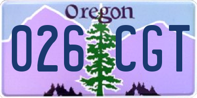 OR license plate 026CGT