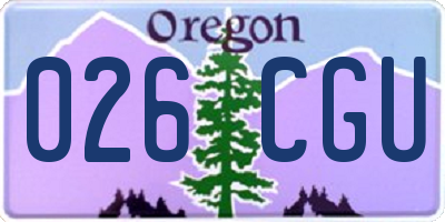 OR license plate 026CGU