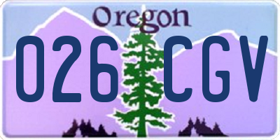 OR license plate 026CGV