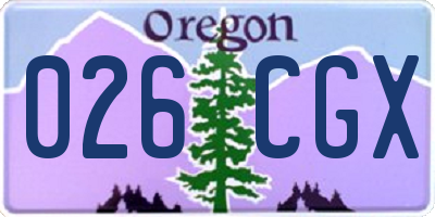 OR license plate 026CGX