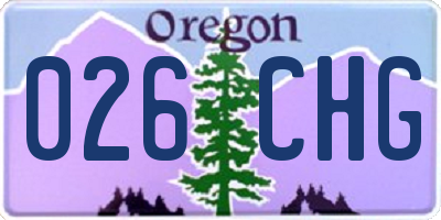 OR license plate 026CHG