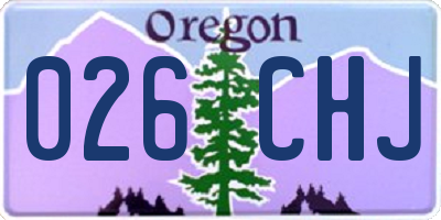 OR license plate 026CHJ