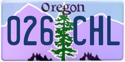 OR license plate 026CHL