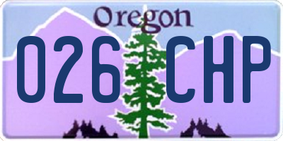 OR license plate 026CHP