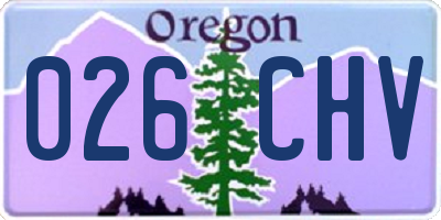 OR license plate 026CHV