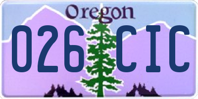 OR license plate 026CIC