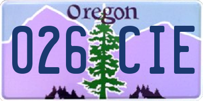 OR license plate 026CIE