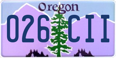 OR license plate 026CII