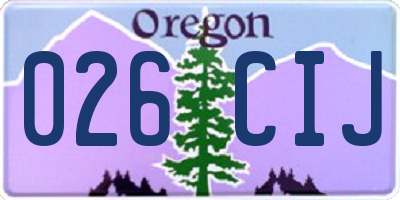 OR license plate 026CIJ