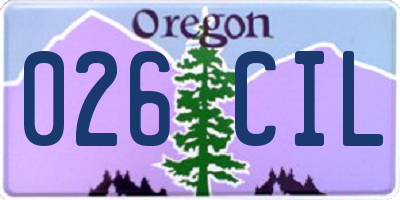 OR license plate 026CIL