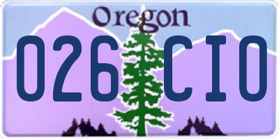 OR license plate 026CIO