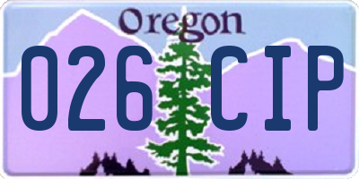 OR license plate 026CIP