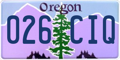 OR license plate 026CIQ