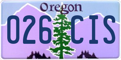 OR license plate 026CIS