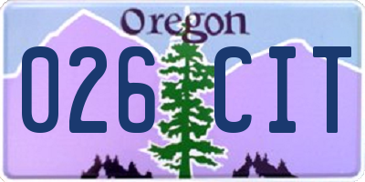 OR license plate 026CIT