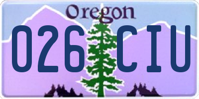 OR license plate 026CIU